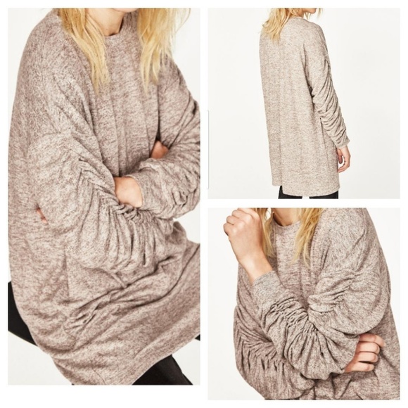 Zara Mini dress with gathered sleeves - Picture 1 of 5